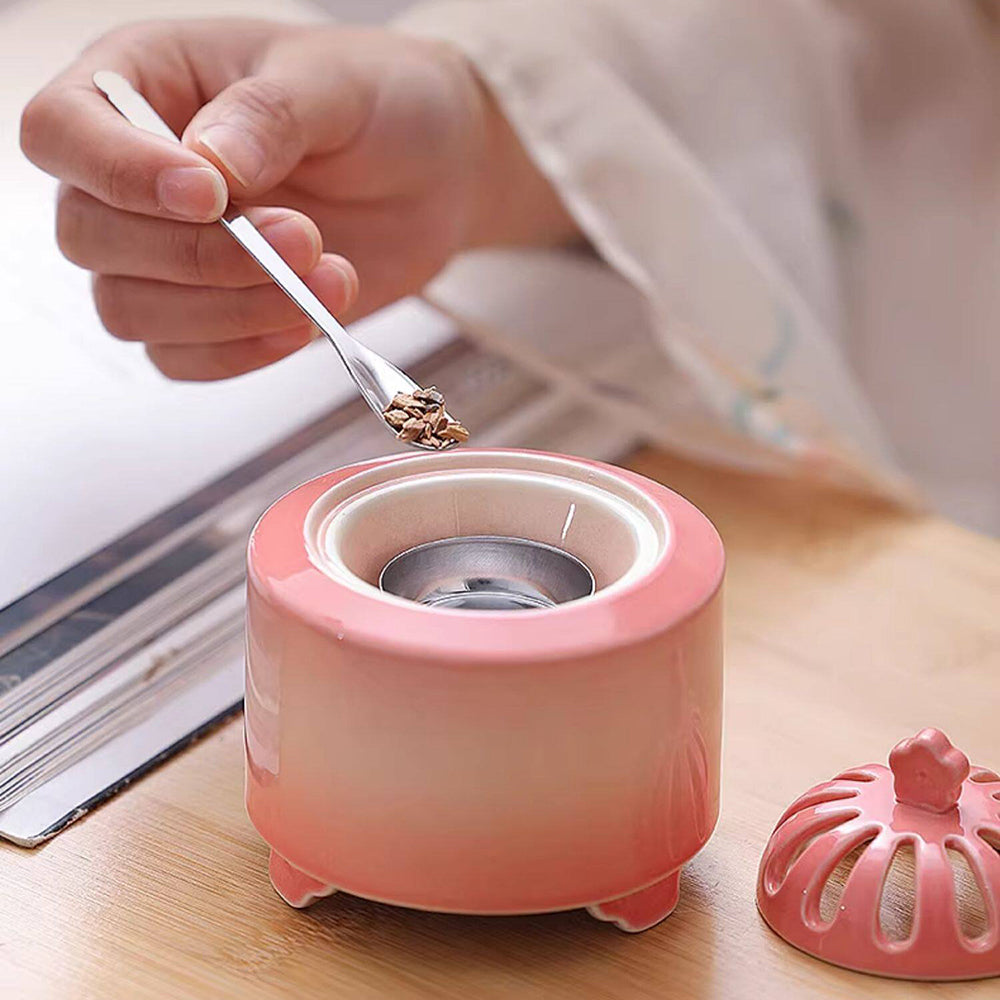 Pink Kiln-fired Ceramic Electric Incense Burner
