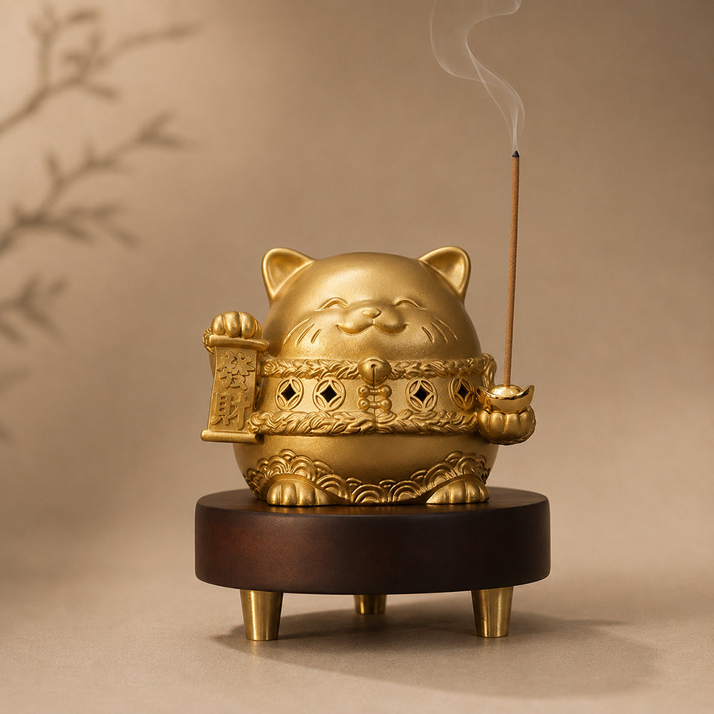 Lucky Cat Incense Burner