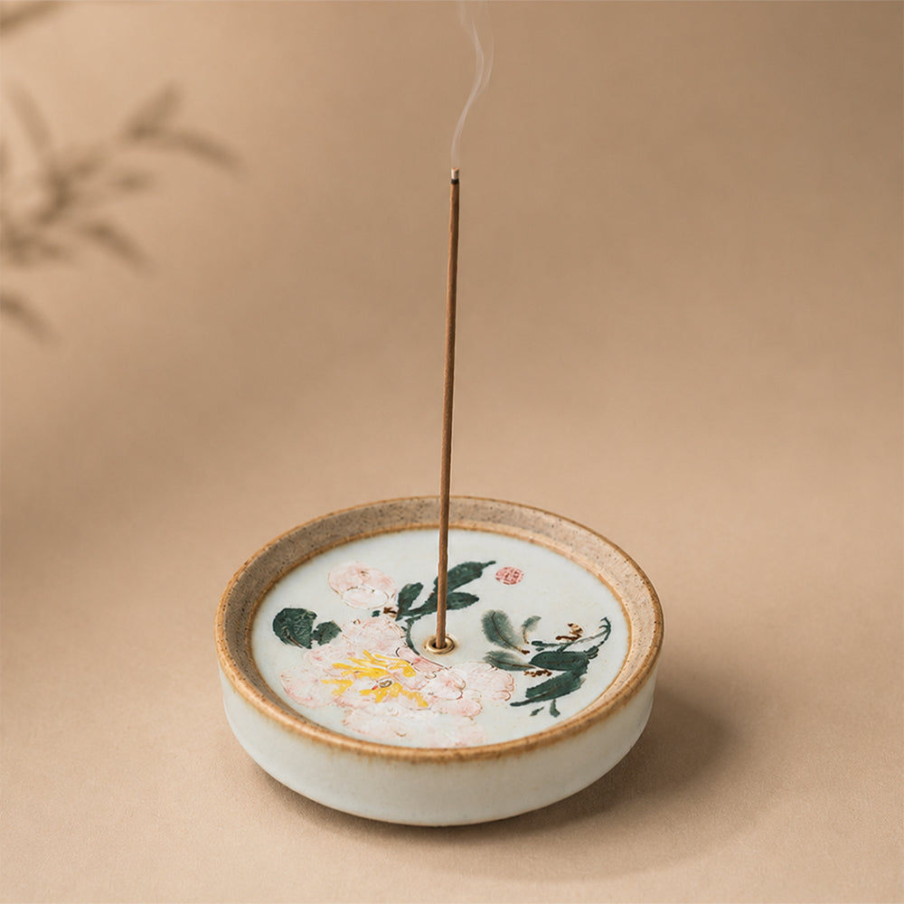 Hand-Painted Ceramic Incense Holder