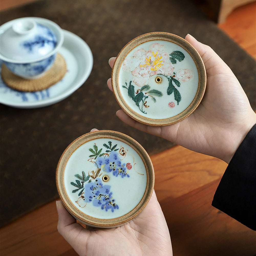 Hand-Painted Ceramic Incense Holder