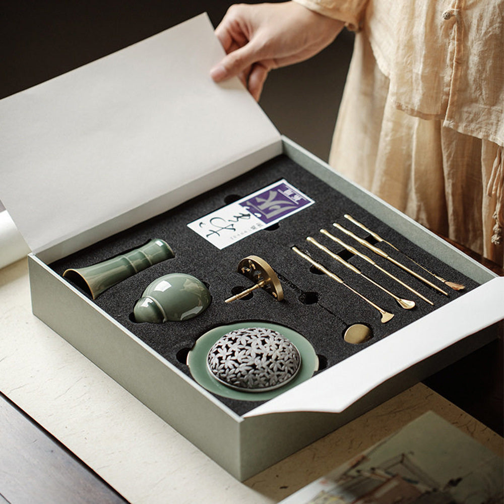 Purple Ceramic Powder Incense Burner Kit
