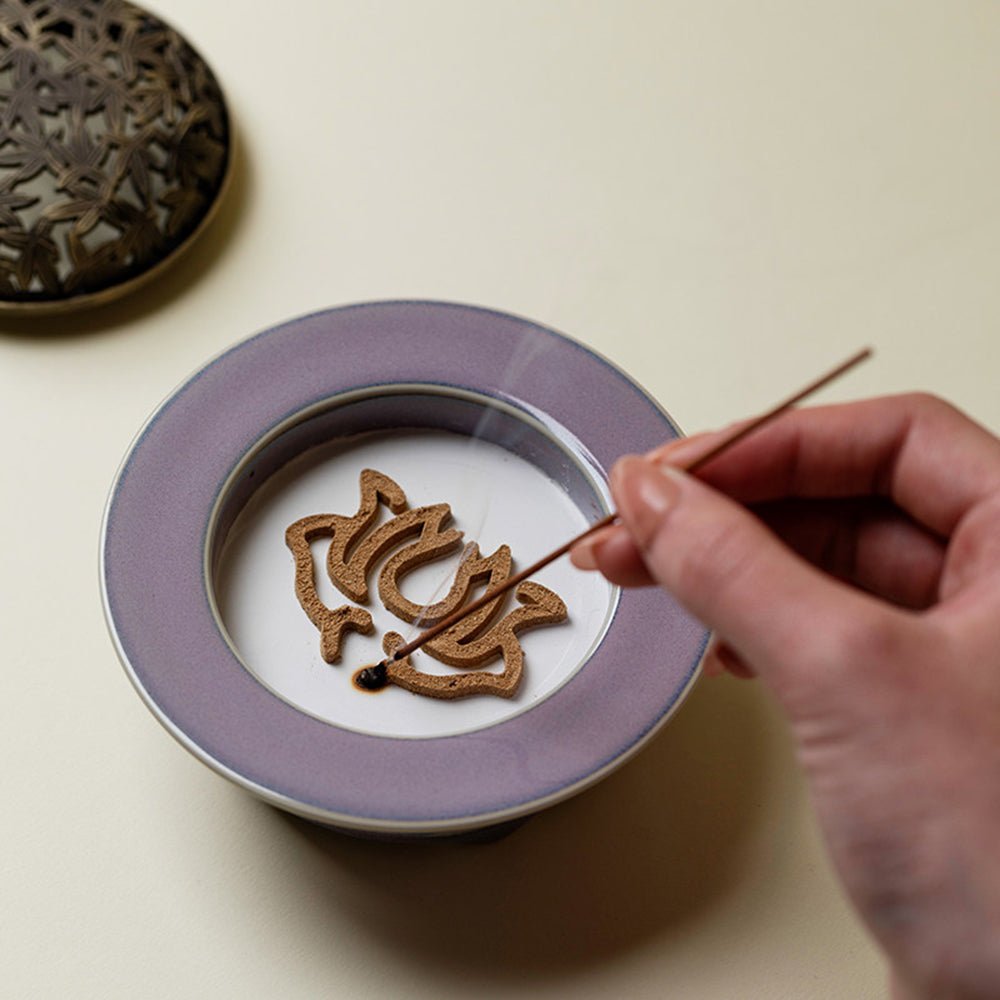 Purple Ceramic Powder Incense Burner Kit