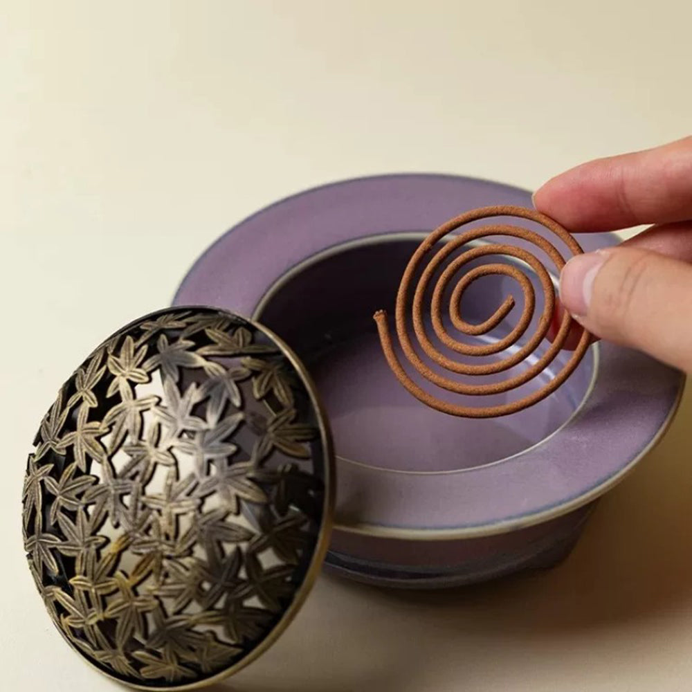 Purple Ceramic Powder Incense Burner Kit