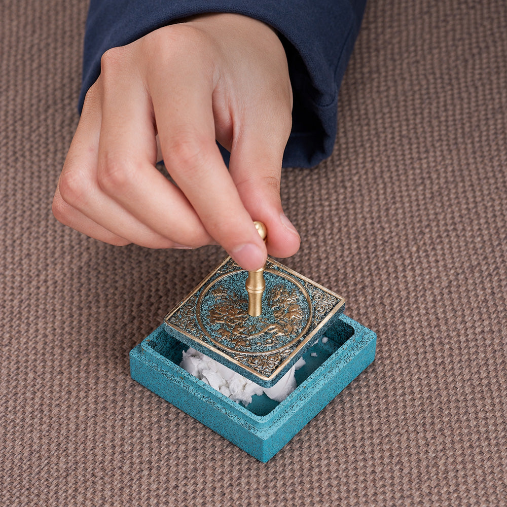 Blue Enamel Copper Incense Making Kit