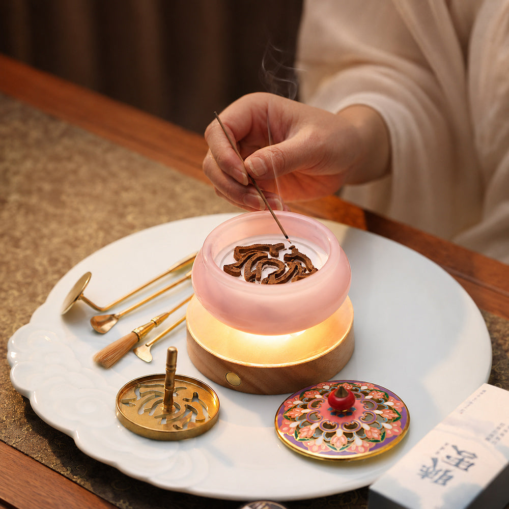 Enamel Jade Stone Homemade Incense Kit