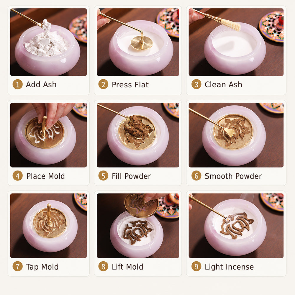 Enamel Jade Stone Homemade Incense Kit