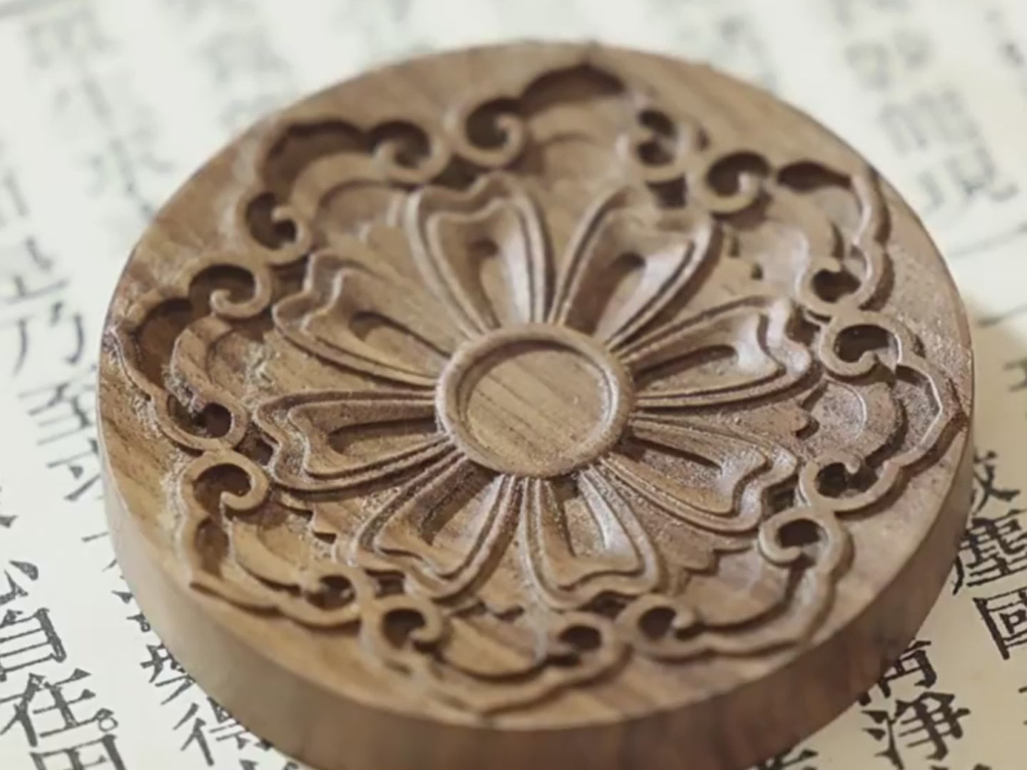Hibiscus Carving Wooden Incense Holder