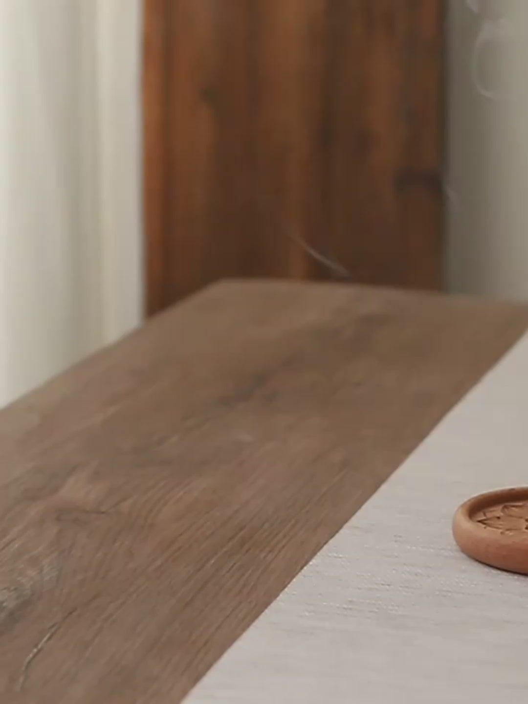 Wooden Incense Holder With Lotus Pattern