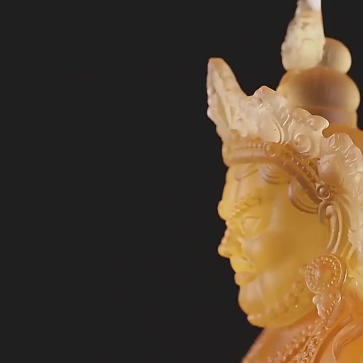 Colored Glaze Yellow Jambhala Buddha