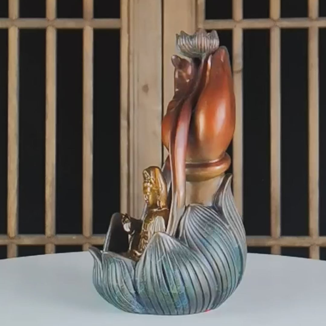 Chinese Style Brass Waterfall Incense Burner