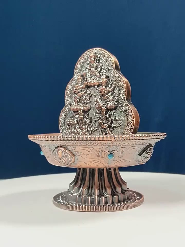 Tibetan Style Water Bowl the Five Gods of Wealth