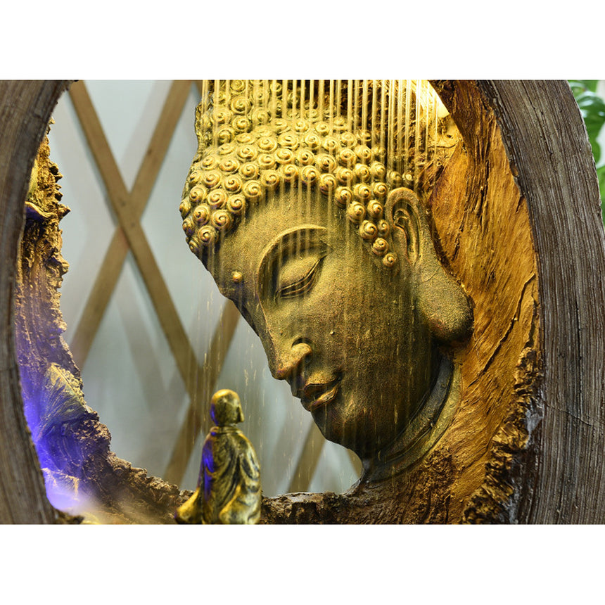 New Chinese Style Buddha Statue Fountain Flowing Water Waterfall Decoration