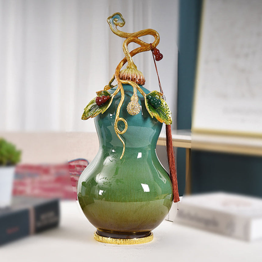 Jade Porcelain Five Blessings Gourd