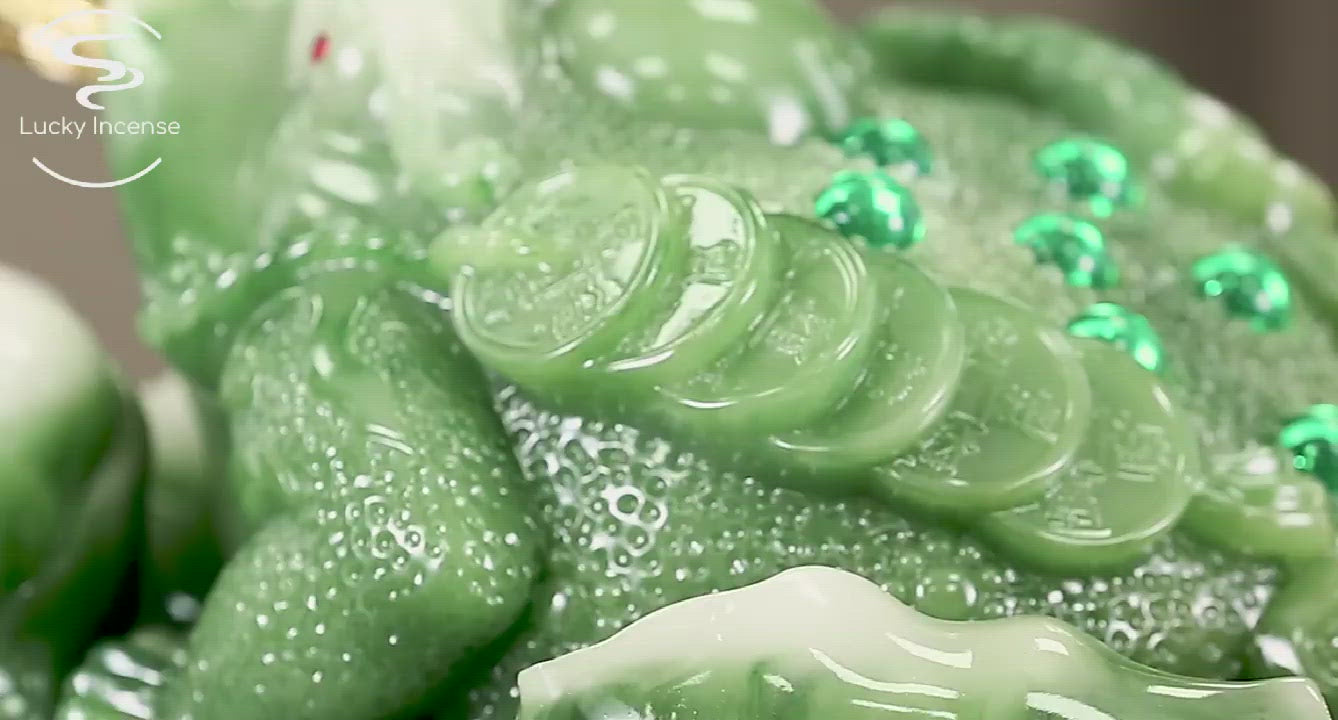 Green Lotus And Toad With Coin