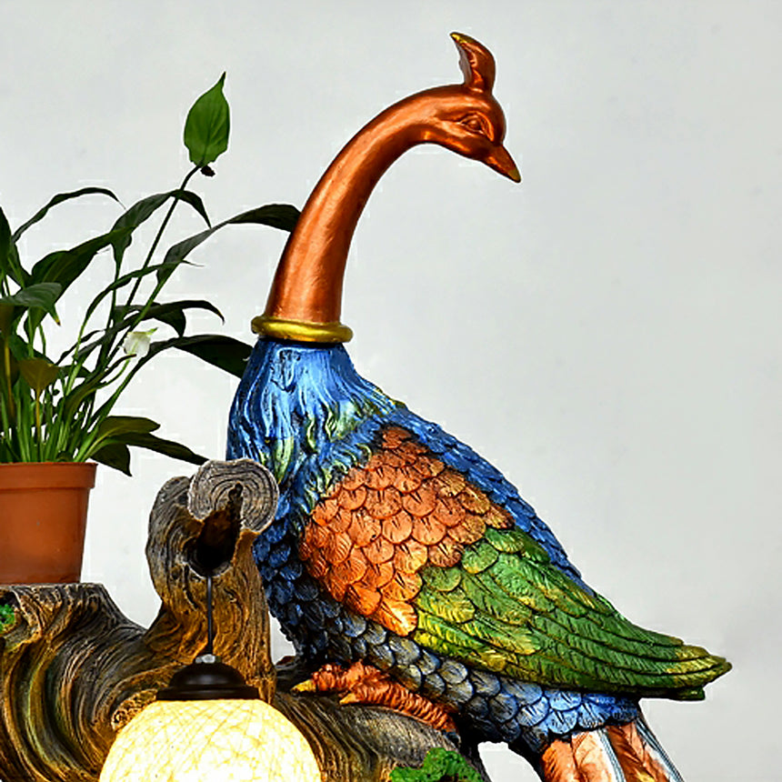 New Chinese Style Peacock Flowing Water Indoor Waterfall
