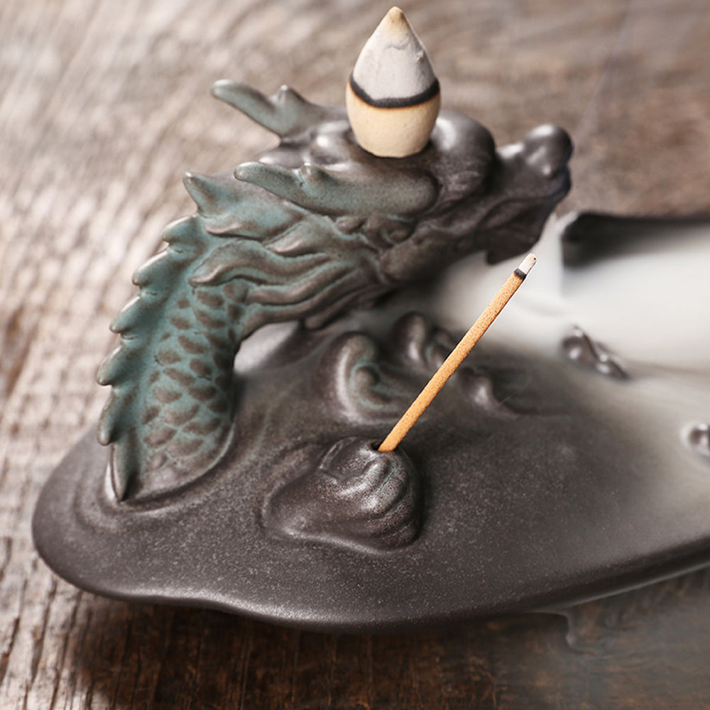Dragon Over The Sea Backflow Incense Burner