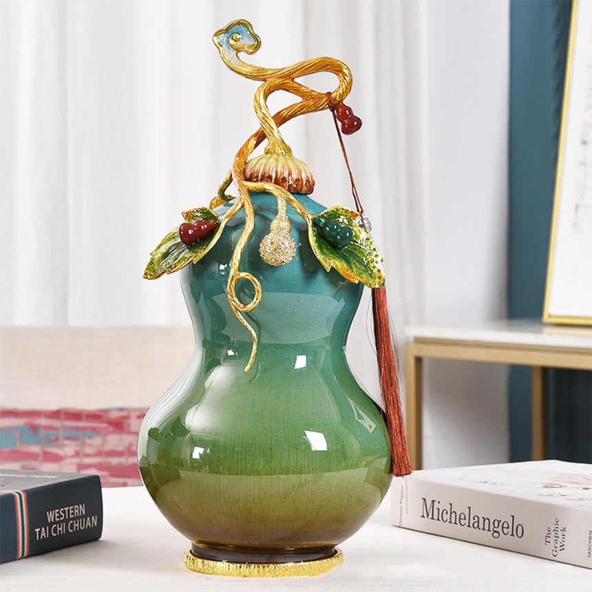 Jade Porcelain Five Blessings Gourd