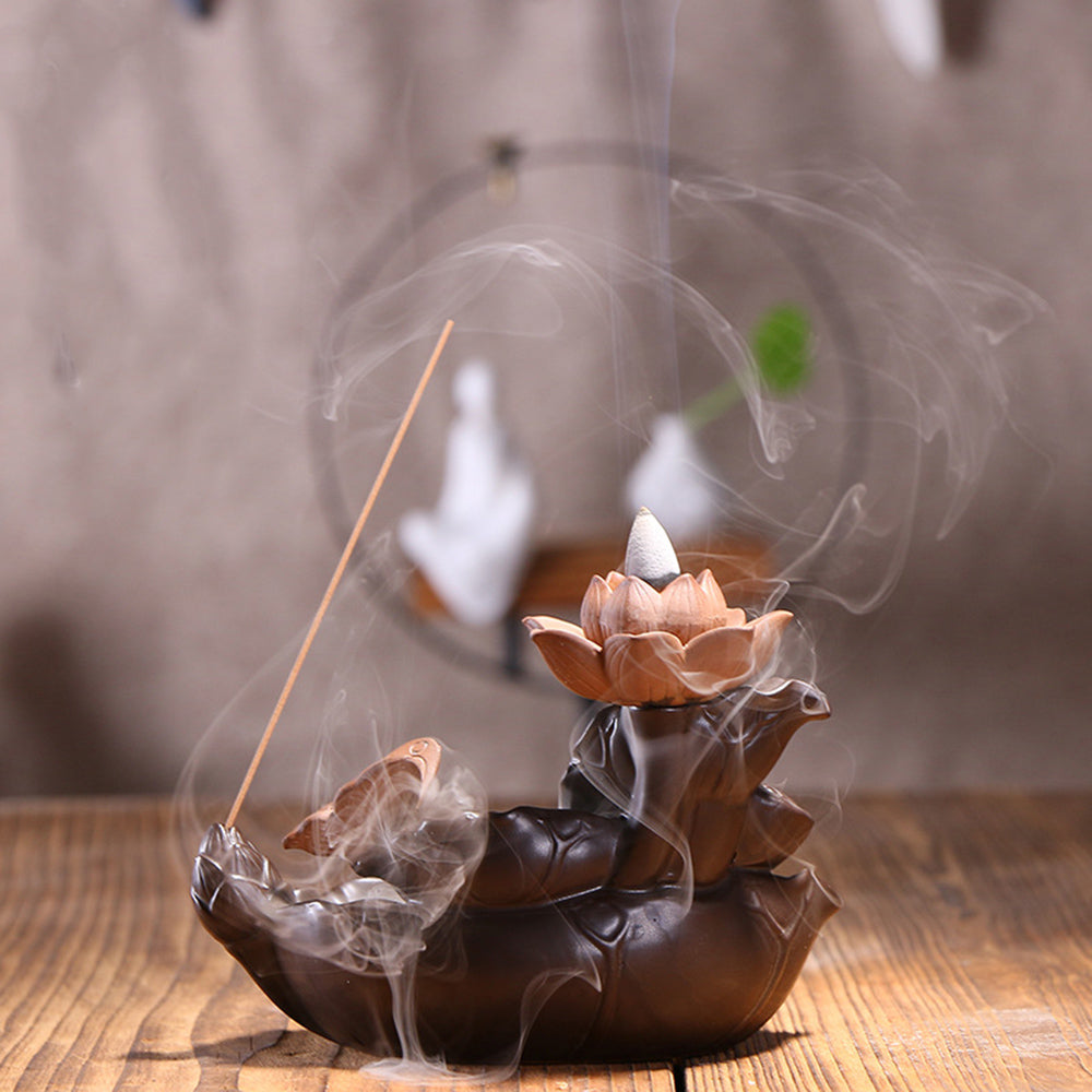 Lotus Pond Ceramic Backflow Incense Burner