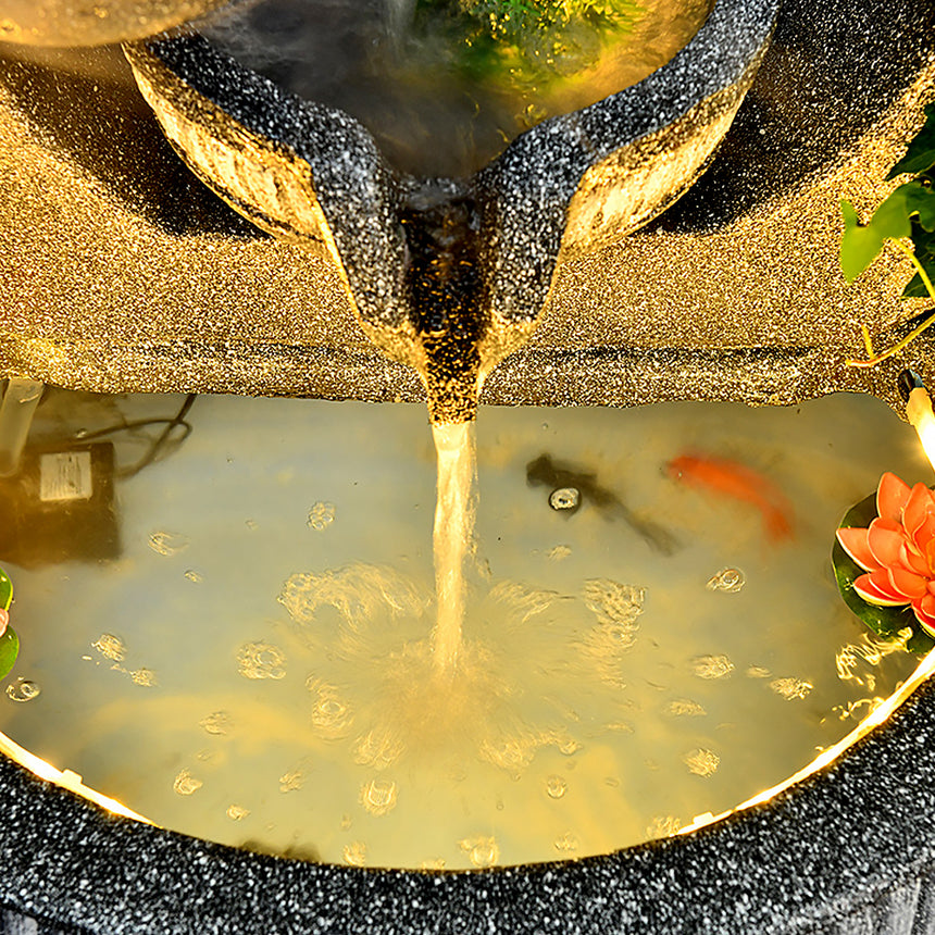 Gray Simple Indoor Fountain With Fish Tank