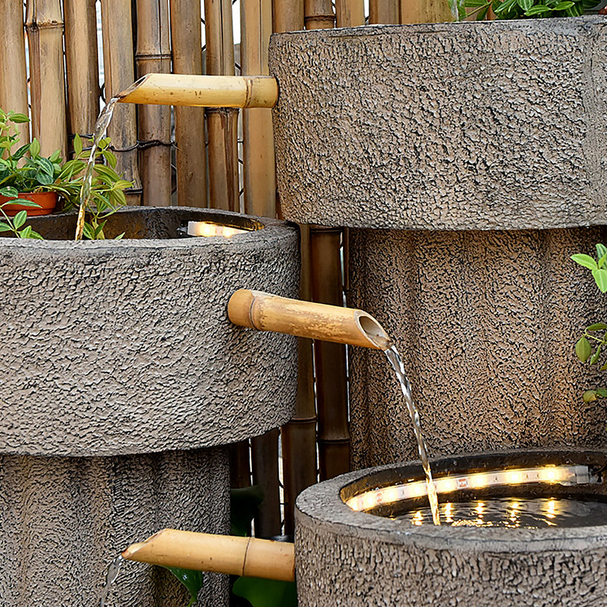 Japanese Style Garden Indoor Waterfall With Fish Tank