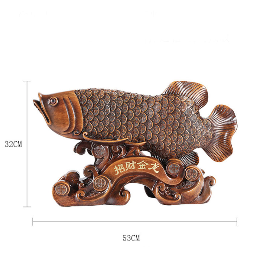 Ebony Wood Golden Dragon Fish