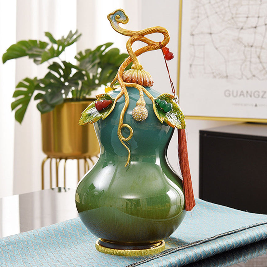 Jade Porcelain Five Blessings Gourd
