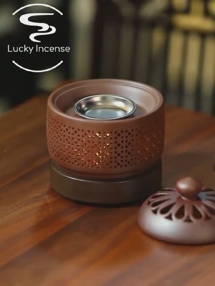 Electric Oil Incense Powder Burner With Light
