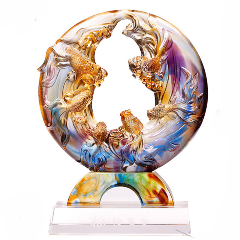 Crystal Fishes Feng Shui Stand