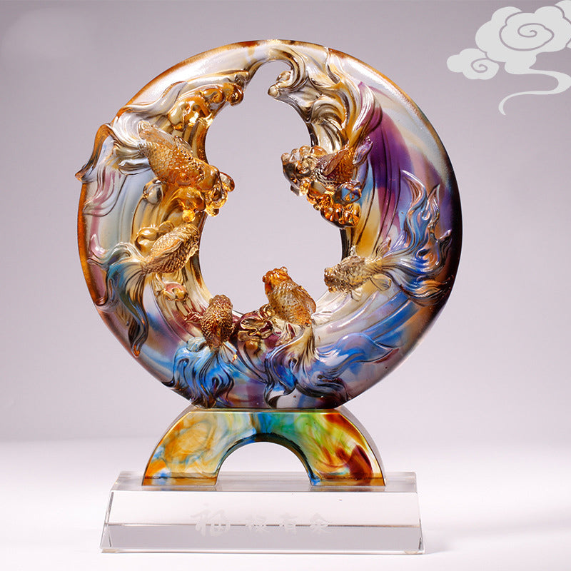Crystal Fishes Feng Shui Stand