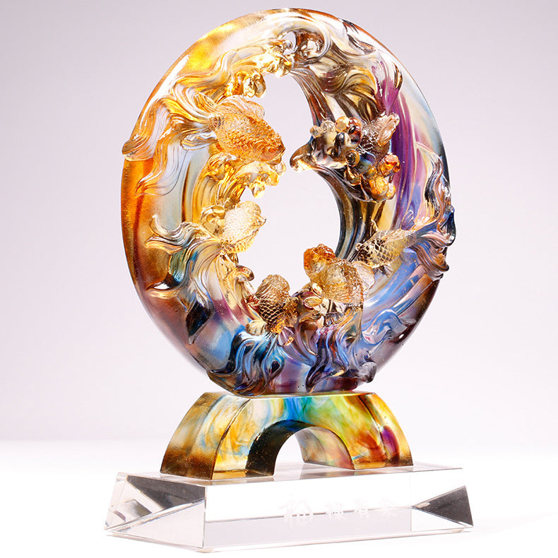 Crystal Fishes Feng Shui Stand