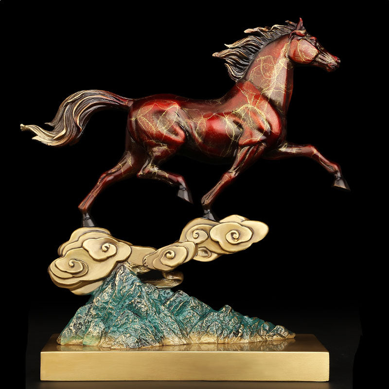 Copper Horse On Clouds Stand