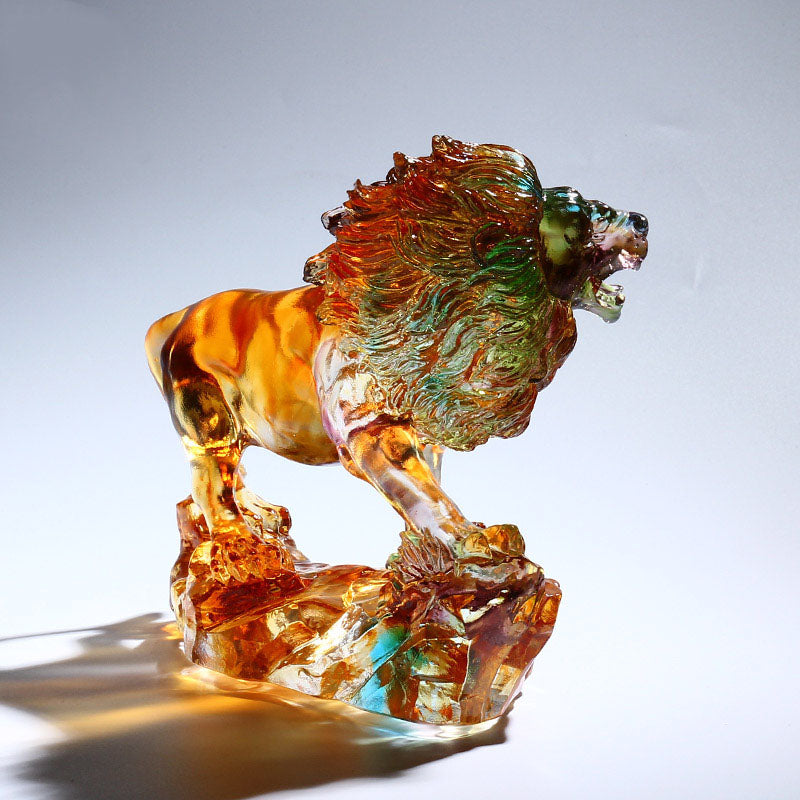 Colorful Crystal Lion Stand