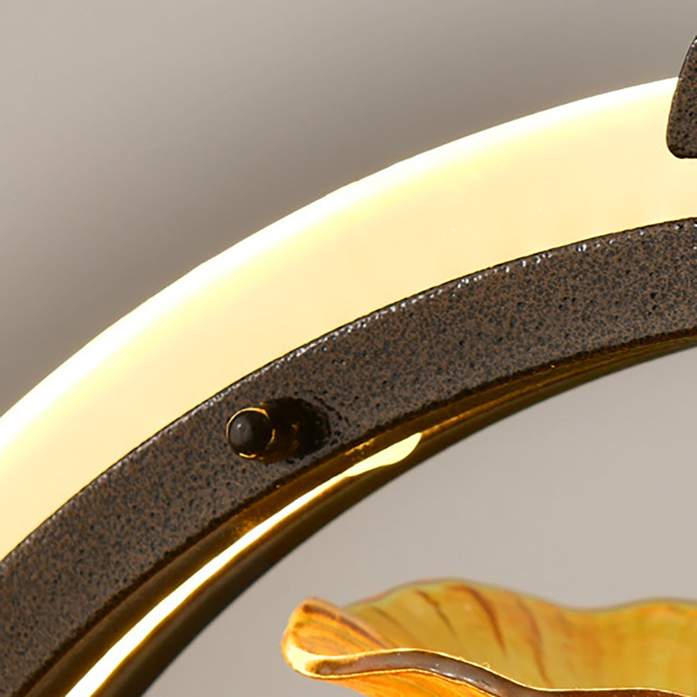 Stained Glass Lotus Leaf Water Fountain Can Raise Fish