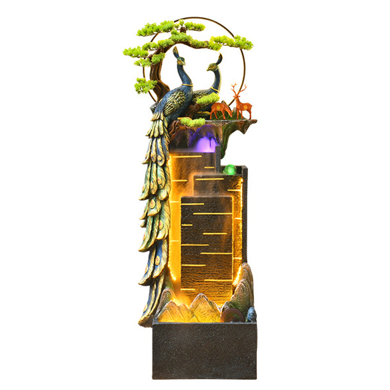 Peacock Running Water Ornament Water Curtain Wall Floor Fountain Waterfall