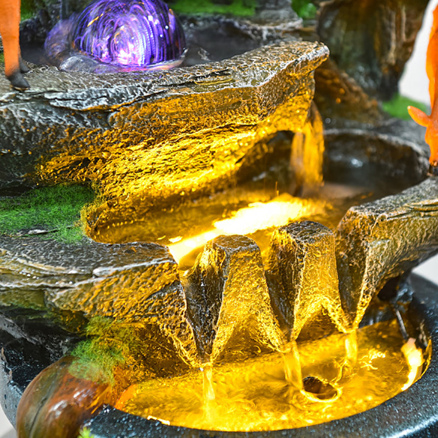 Feng Shui Ball Rockery Lucky Flowing Water Fountain Ornament