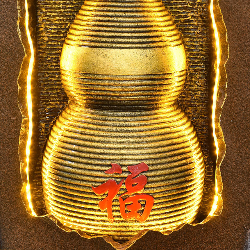 Golden Gourd Flowing Water Lucky Fountain Waterfall