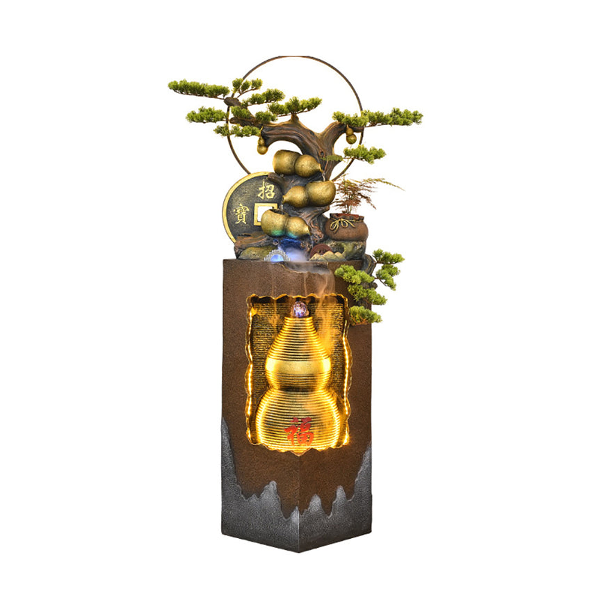 Golden Gourd Flowing Water Lucky Fountain Waterfall