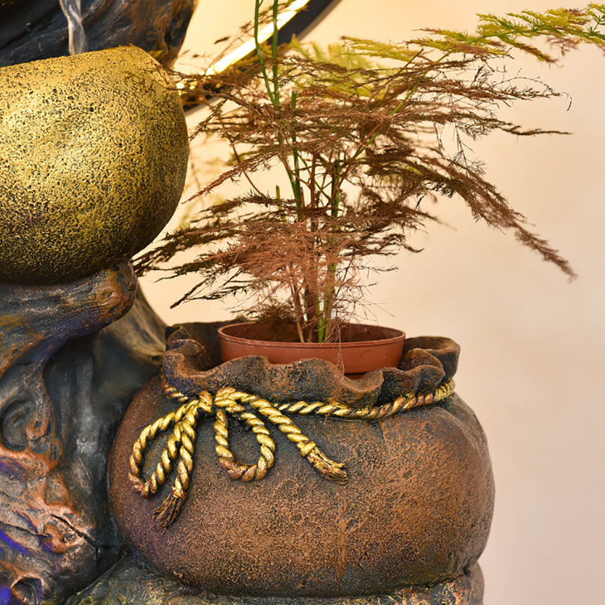 Golden Gourd Flowing Water Lucky Fountain Waterfall