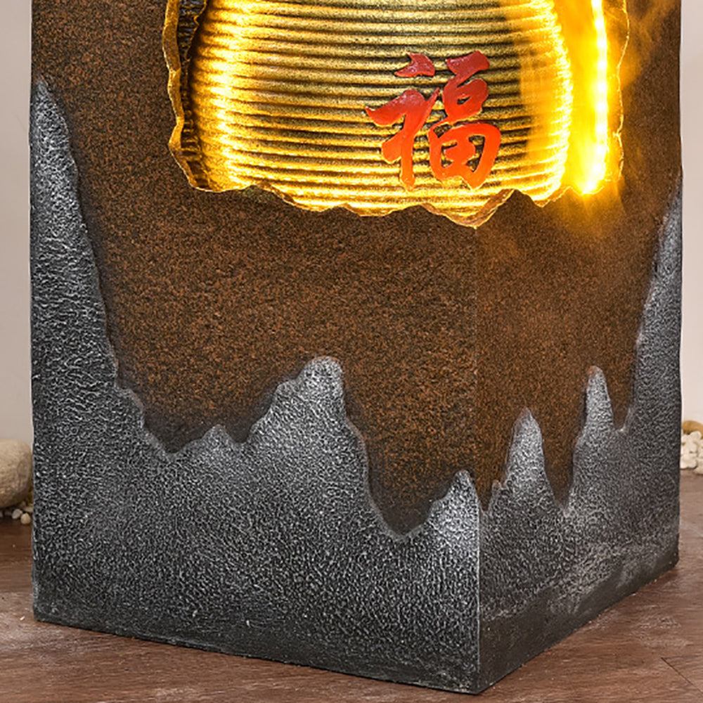 Golden Gourd Flowing Water Lucky Fountain Waterfall