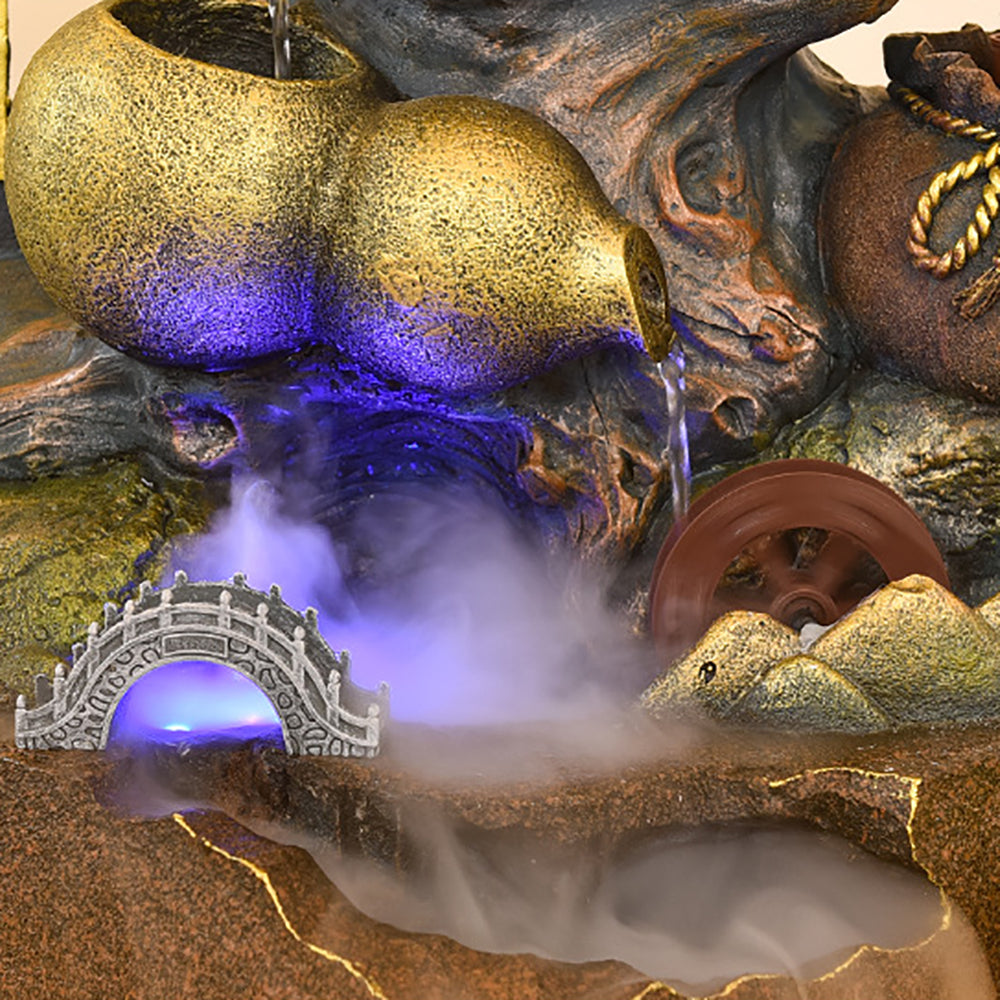Golden Gourd Flowing Water Lucky Fountain Waterfall