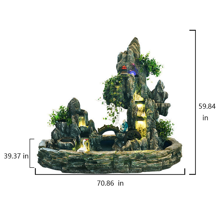 Rockery Large Water Fountain Outdoor Water Landscape Waterfall