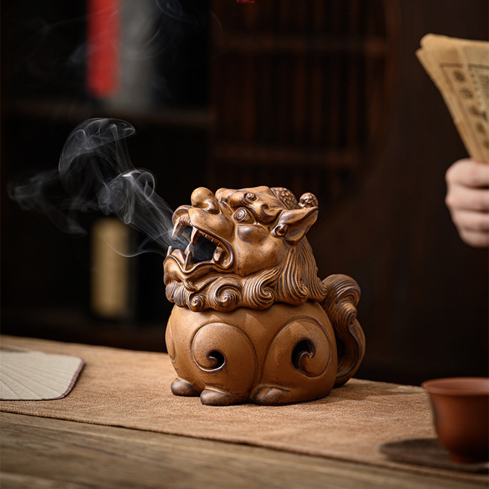 Lion Dragon Spiral Cone Incense Burner