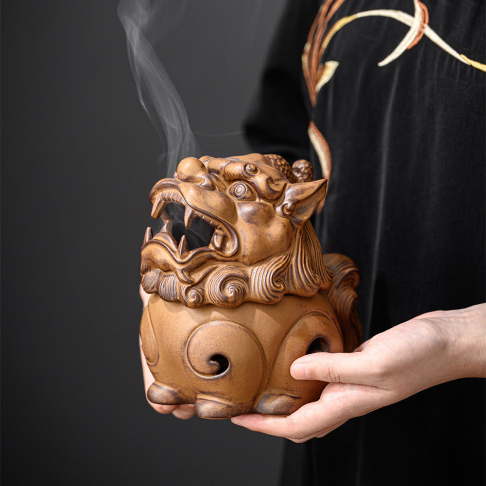 Lion Dragon Spiral Cone Incense Burner