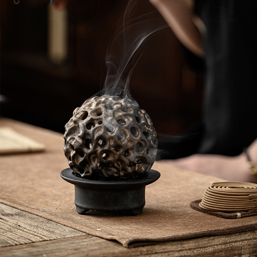 Taihu Lake Stone Spiral Cone Incense Burner