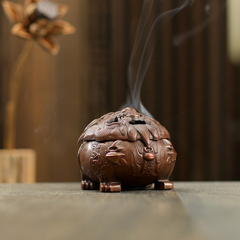 Metal Lion Dragon Cone Incense Holder