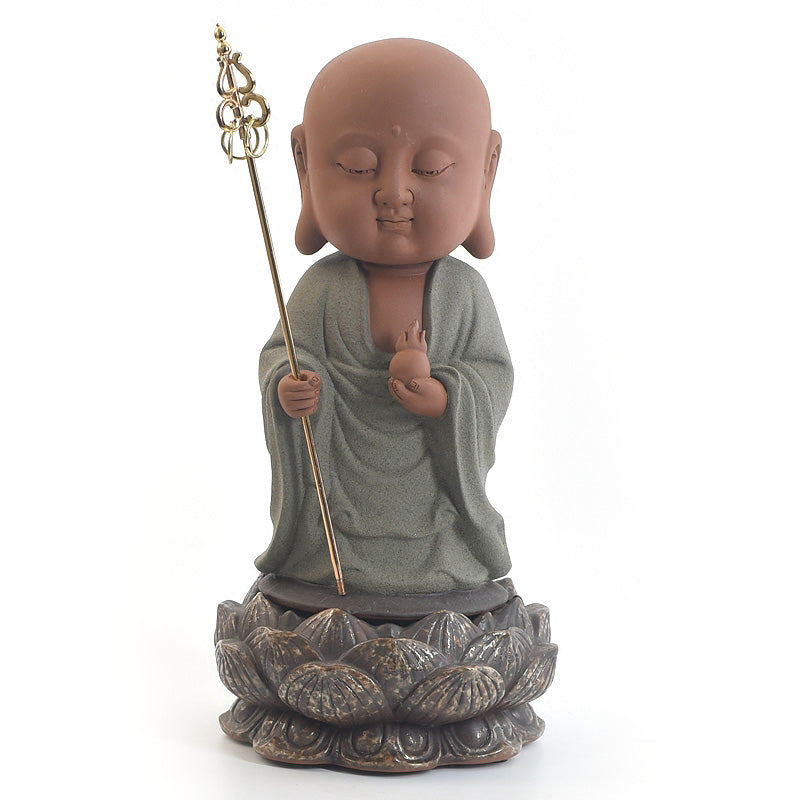 Clay Little Monk Cone Incense Holder