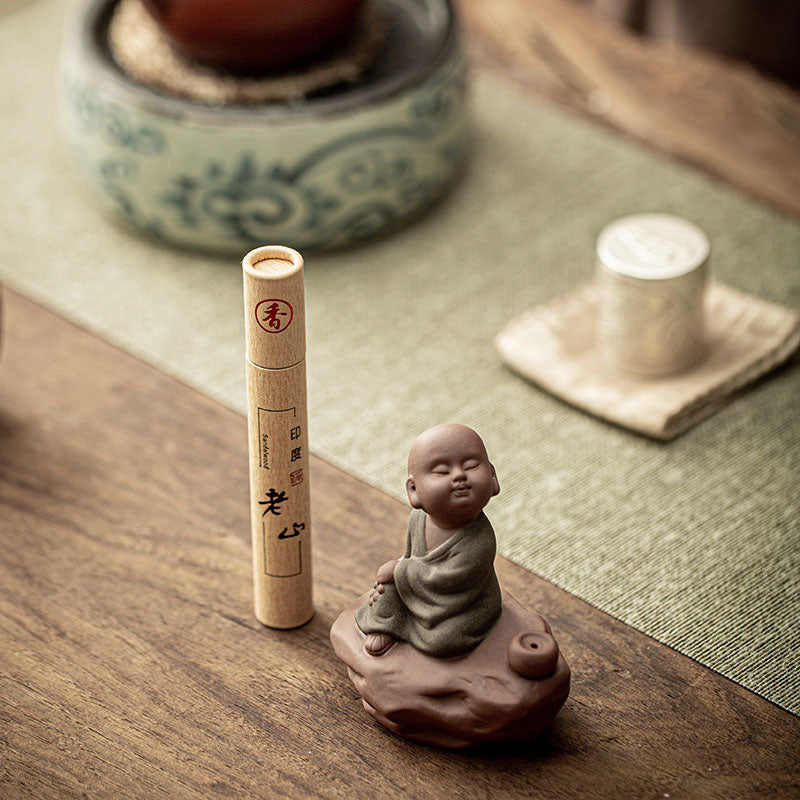 Clay Little Monk Stick Incense Burner