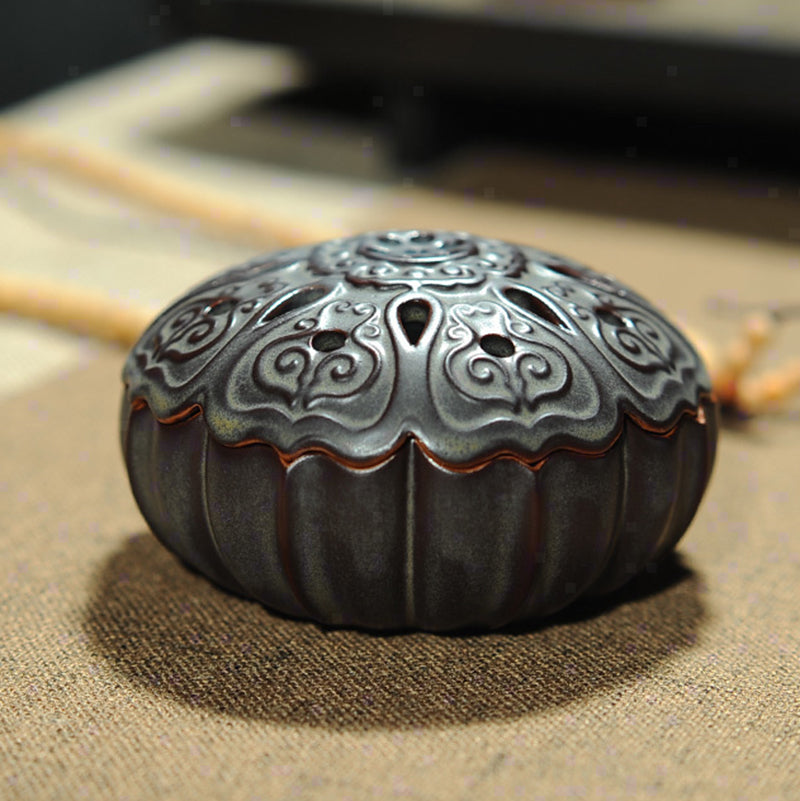 Clay Lotus Spiral And Cone Incense Holder