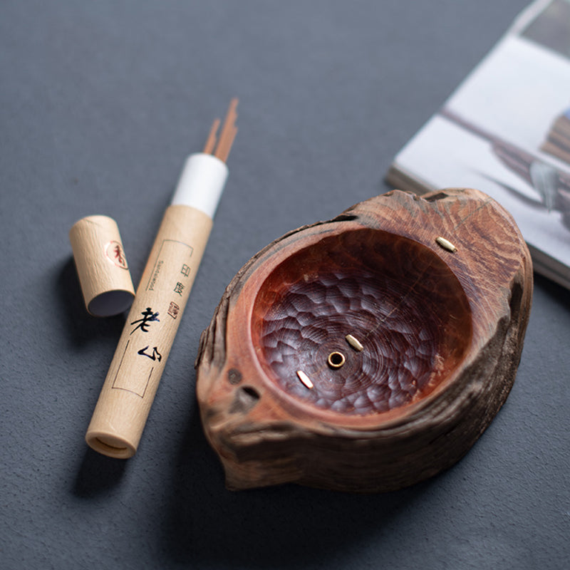 Tree Stump Wooden Stick Incense Holder