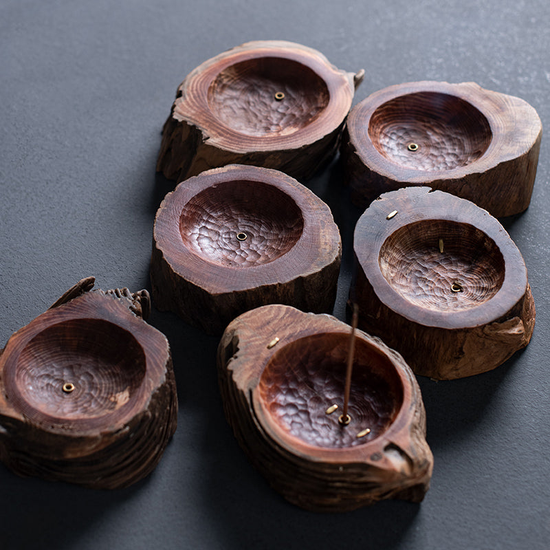 Tree Stump Wooden Stick Incense Holder